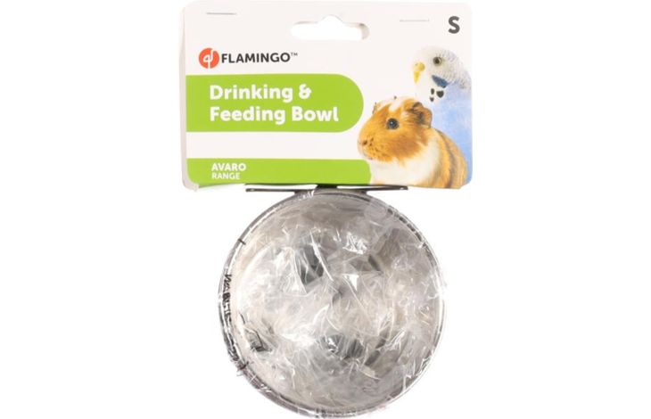 Flamingo Feeding and drinking bowl Avaro Round Black & Red & Silver