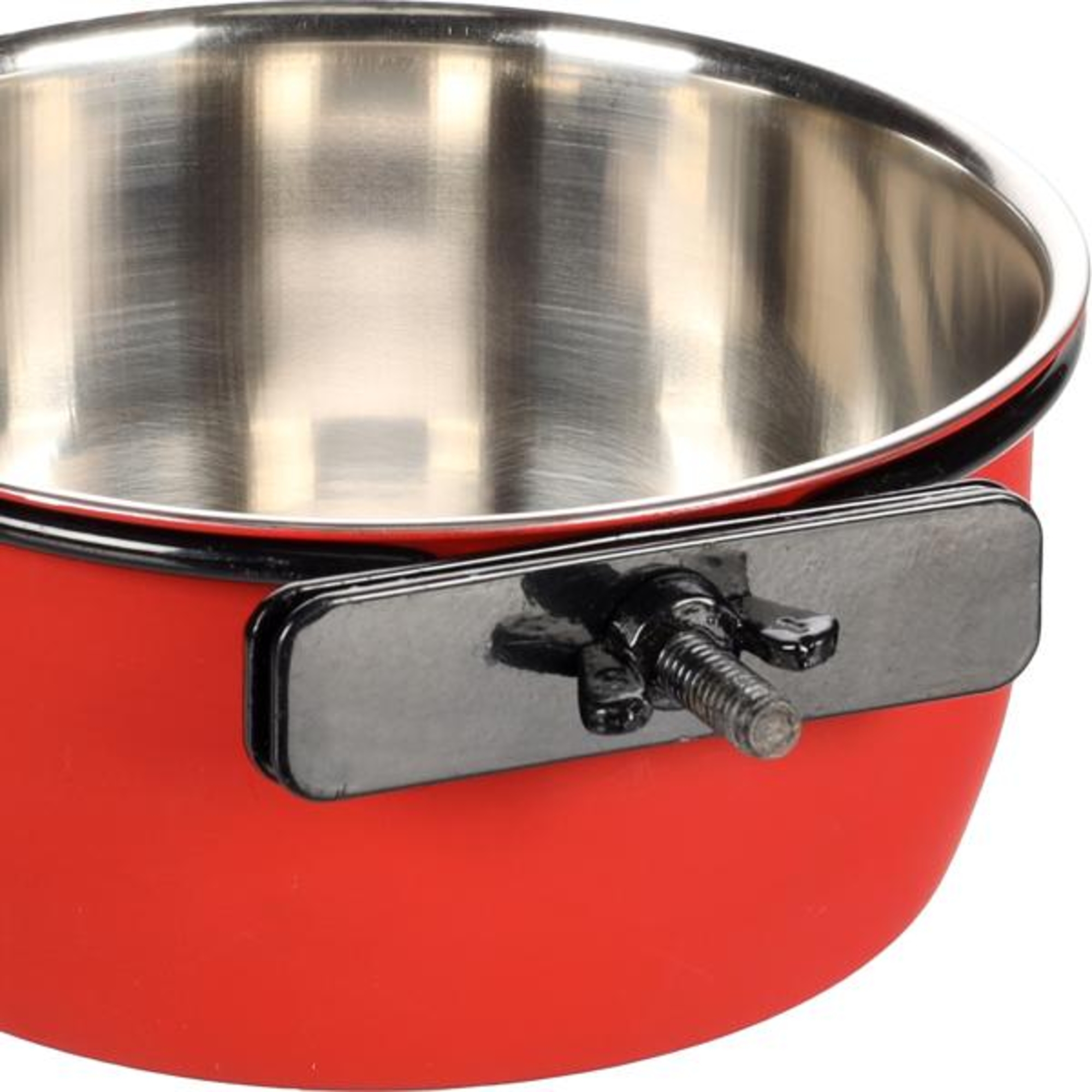 Flamingo Feeding and drinking bowl Avaro Round Black & Red & Silver