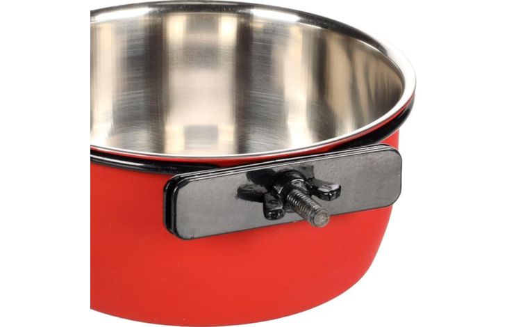Flamingo Feeding and drinking bowl Avaro Round Black & Red & Silver
