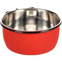 Flamingo Feeding and drinking bowl Avaro Round Black & Red & Silver