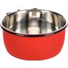 Feeding and drinking bowl Avaro Round Black & Red & Silver