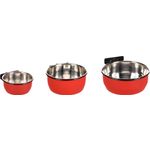 Feeding and drinking bowl Avaro Red Silver Black - Stainless steel