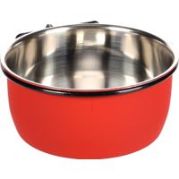 Flamingo Feeding and drinking bowl Avaro Round Black & Red & Silver