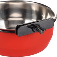 Flamingo Gamelle pour la nourriture et l'eau Avaro Rond Noir & Rouge & Argent