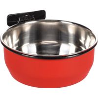 Flamingo Gamelle pour la nourriture et l'eau Avaro Rond Noir & Rouge & Argent