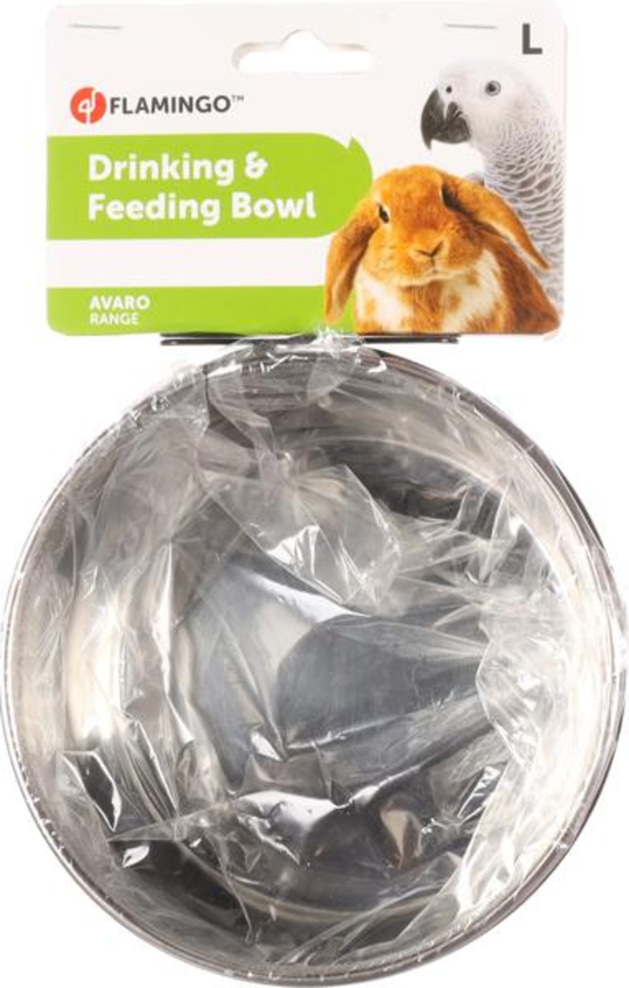 Flamingo Gamelle pour la nourriture et l'eau Avaro Rond Noir & Rouge & Argent