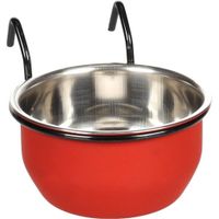 Flamingo Feeding and drinking bowl Avaro Round Red & Silver