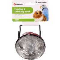Flamingo Eet- en drinkpot Avaro Rond Rood & Zilver