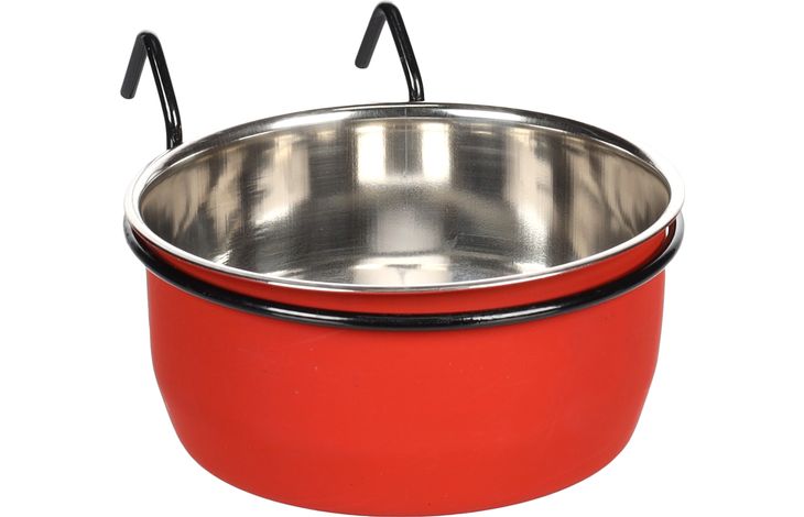 Flamingo Eet- en drinkpot Avaro Rond Rood & Zilver