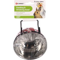 Flamingo Eet- en drinkpot Avaro Rond Rood & Zilver