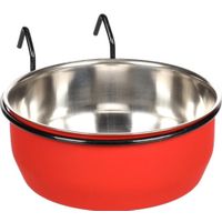 Flamingo Feeding and drinking bowl Avaro Round Red & Silver