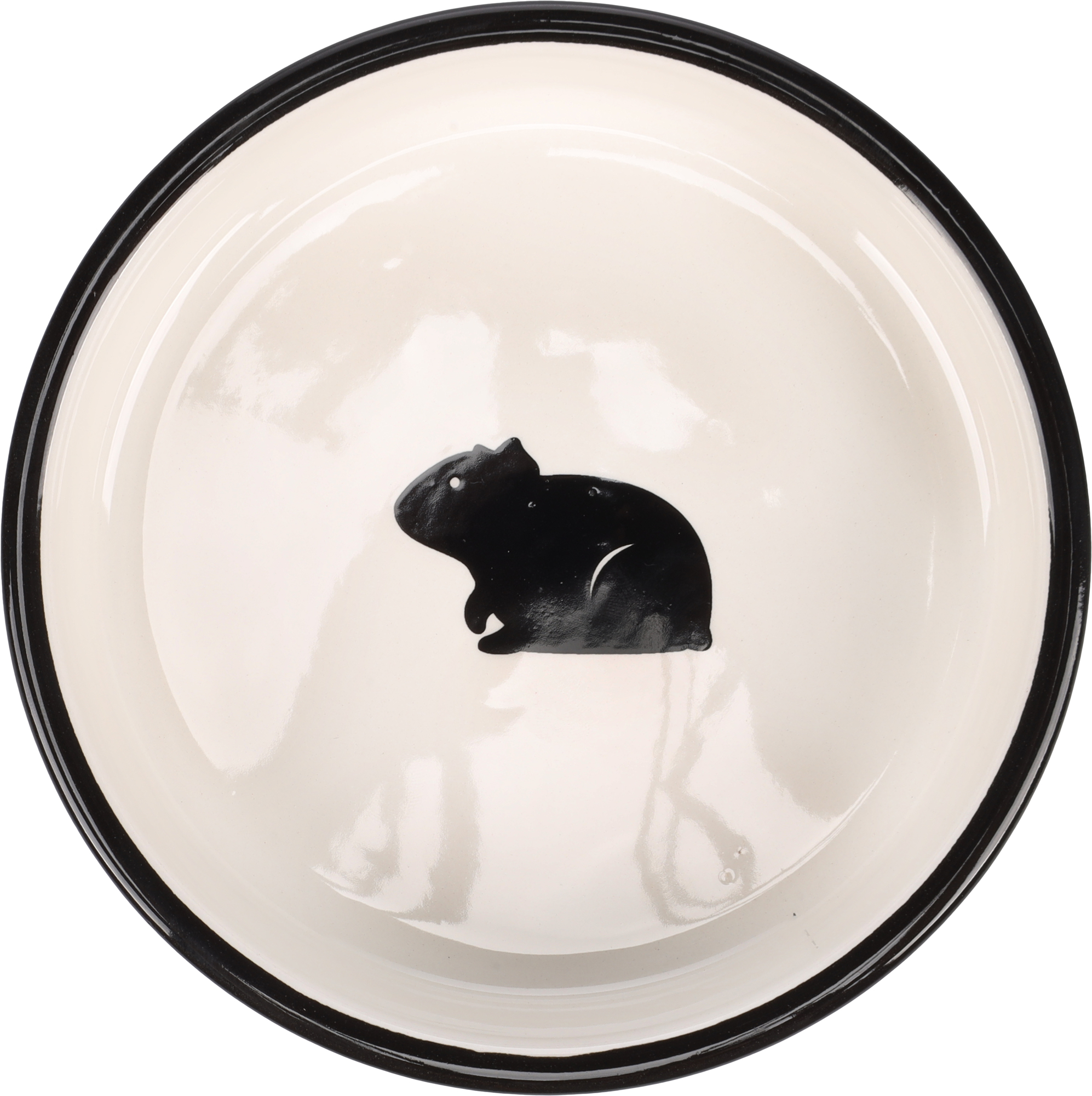 Flamingo Futter- und Trinknapf Meerschweinchen Nala Rund Schwarz & Weiß
