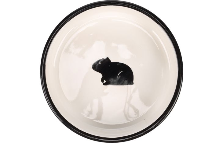 Flamingo Futter- und Trinknapf Meerschweinchen Nala Rund Schwarz & Weiß