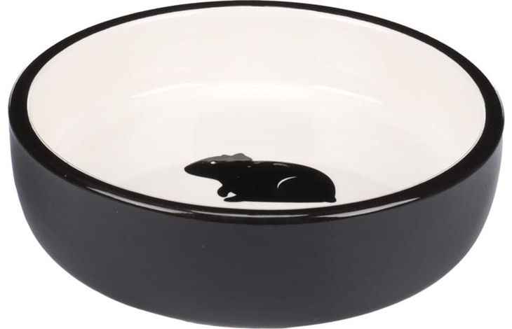 Flamingo Futter- und Trinknapf Meerschweinchen Nala Rund Schwarz & Weiß