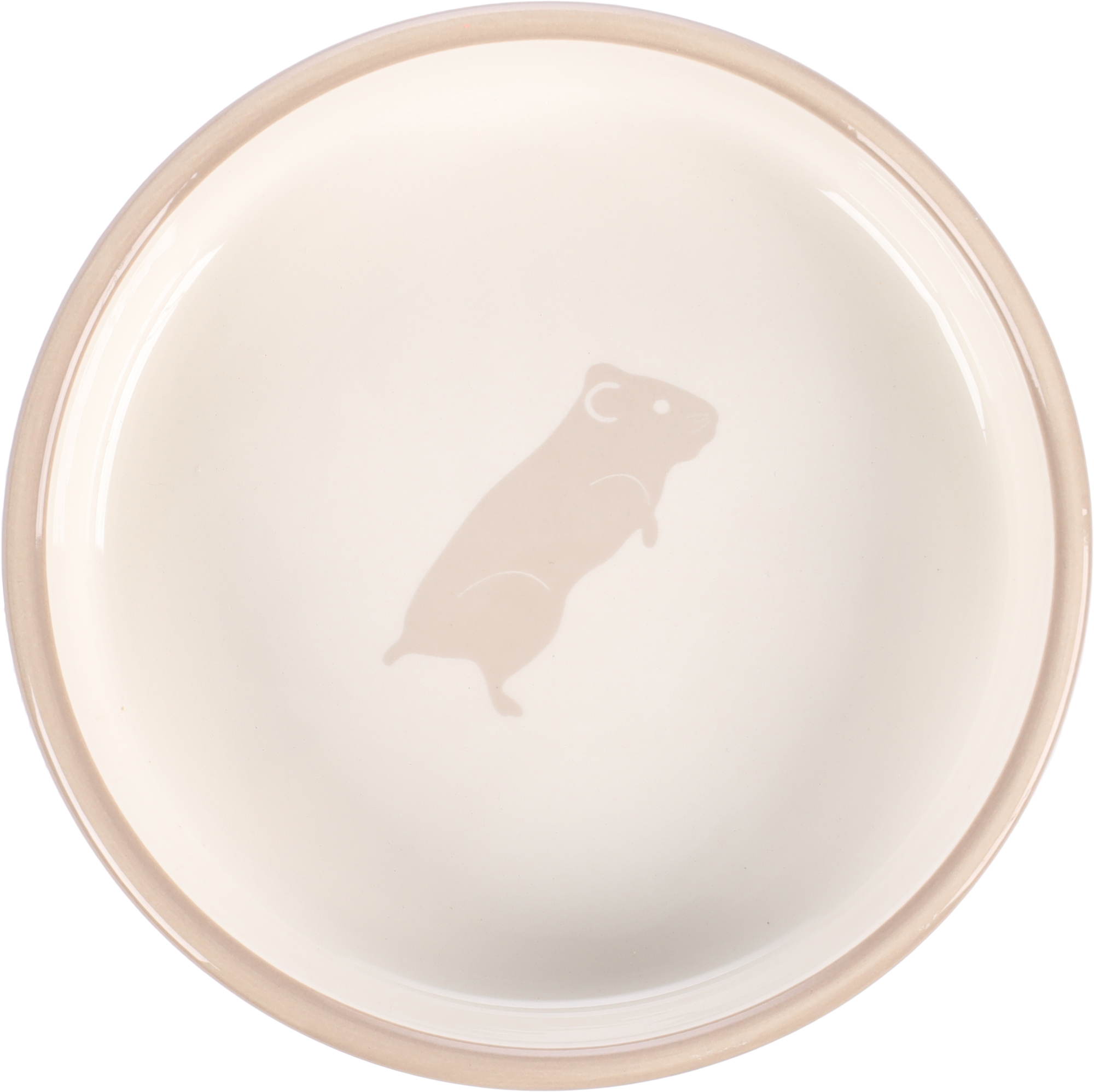 Flamingo Gamelle pour la nourriture et l'eau Cochon d'inde Mylo Rond Beige & Blanc