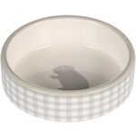 Feeding and drinking bowl Hamster Mouse Mylo Round Light grey & White