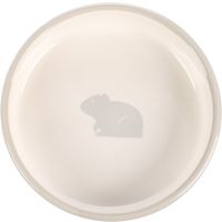 Flamingo Gamelle pour la nourriture et l'eau Cochon d'inde Mylo Rond Gris clair & Blanc
