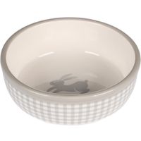 Flamingo Feeding and drinking bowl Rabbit Mylo Round Light grey & White