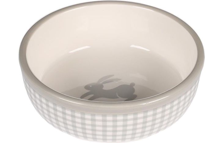 Flamingo Feeding and drinking bowl Rabbit Mylo Round Light grey & White