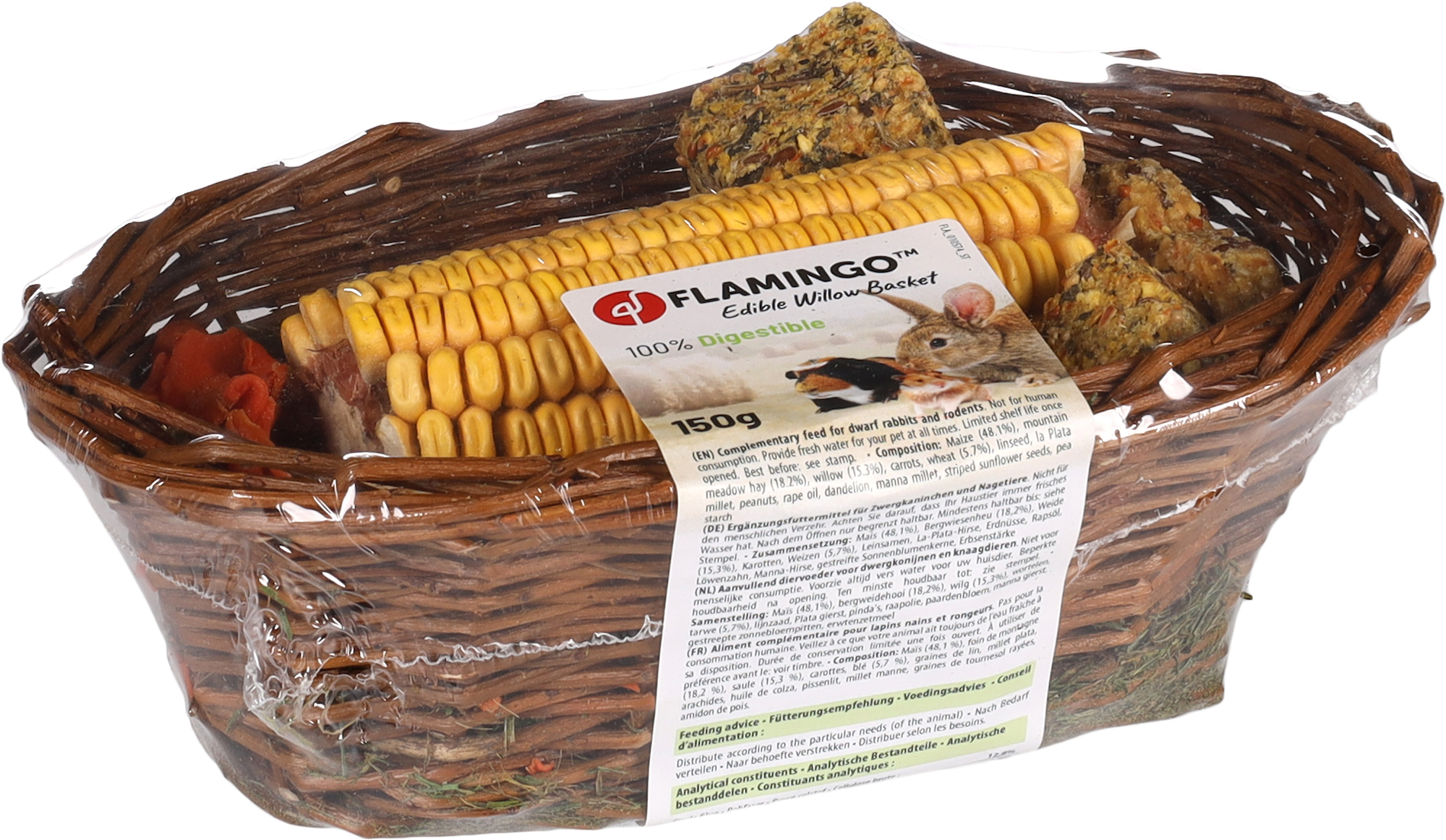 Flamingo Snacks Willow basket 