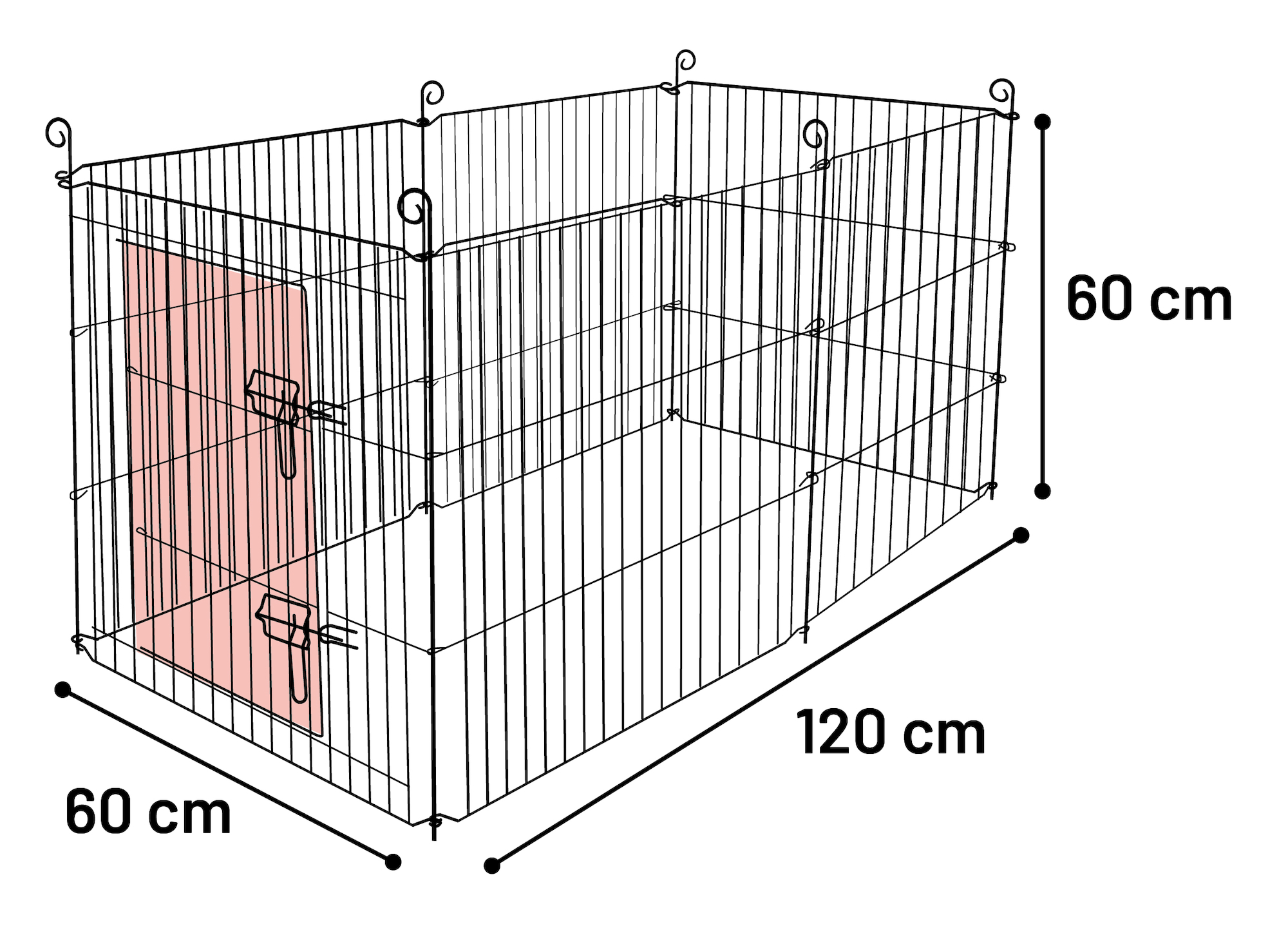 Flamingo Small animal pen Zippo Black