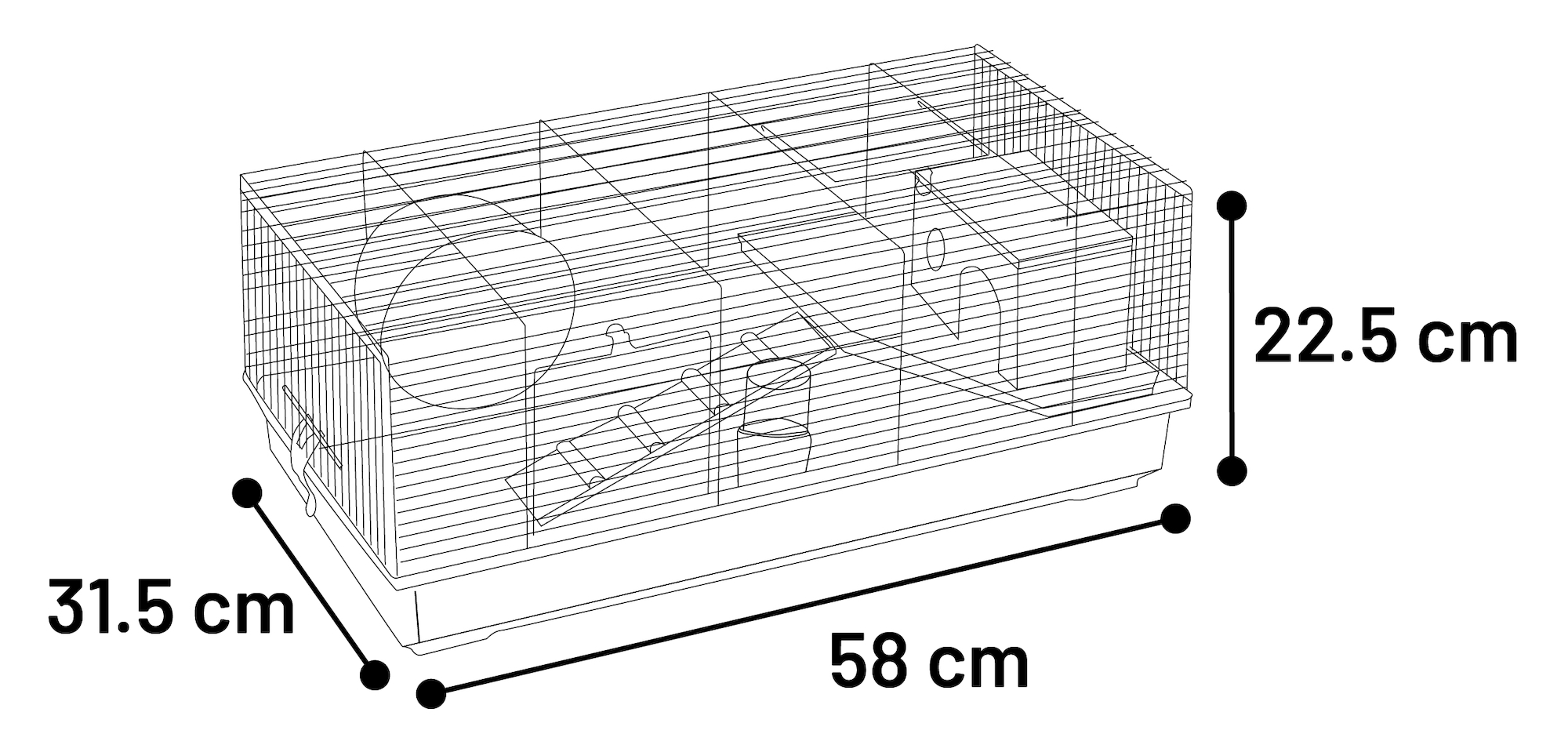 Flamingo Hamster cage Jang Black Grey