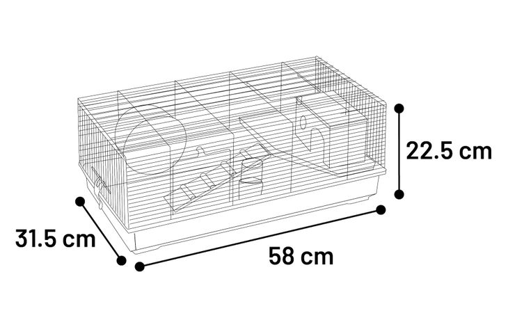 Flamingo Hamster cage Jang Black Grey