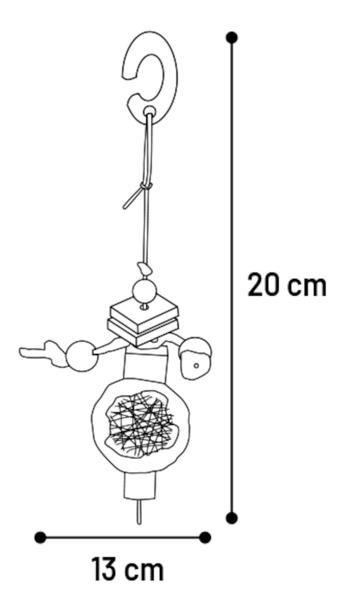 Flamingo Toy Faruk  with ball with rope Mix
