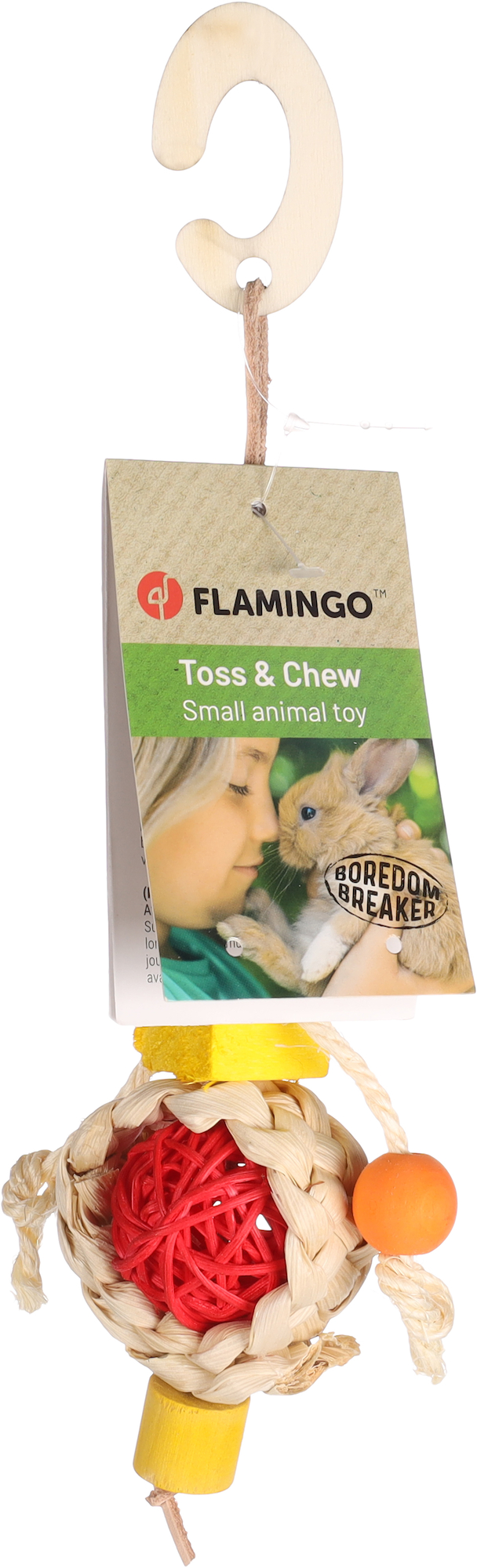 Flamingo Toy Faruk  with ball with rope Mix