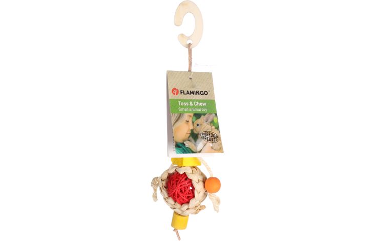 Flamingo Speelgoed Faruk  met bal met touw Meerkleurig