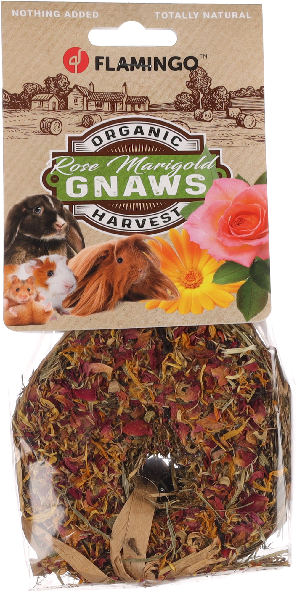 Flamingo Snacks Donut al fieno con calendula & petali di rosa