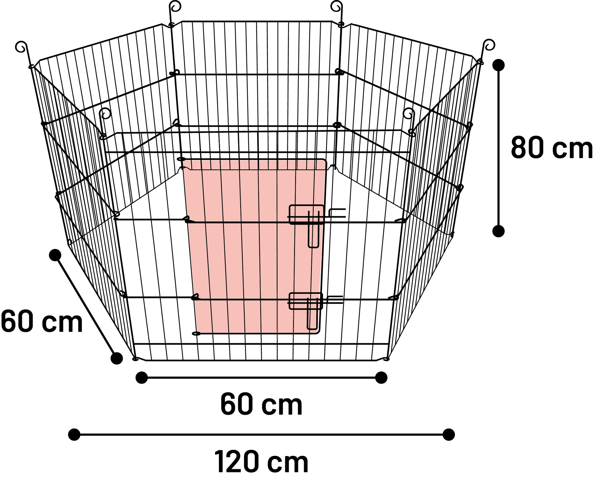Flamingo Small animal pen Zippo Black
