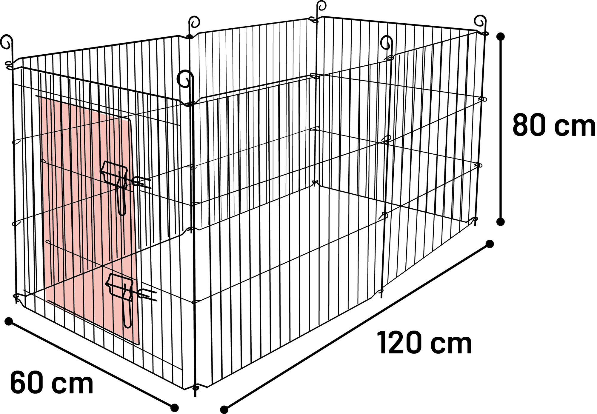 Flamingo Small animal pen Zippo Black