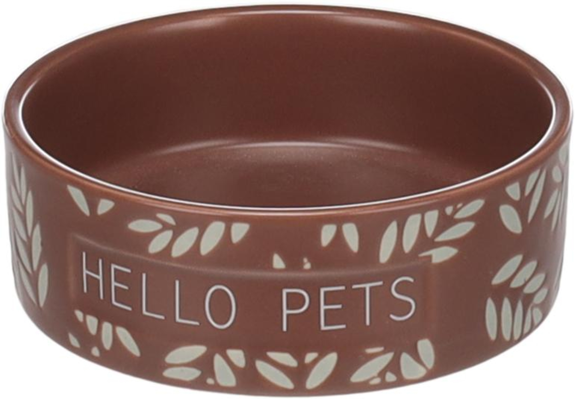 Flamingo Feeding and drinking bowl Hamster Leafs Round Brown