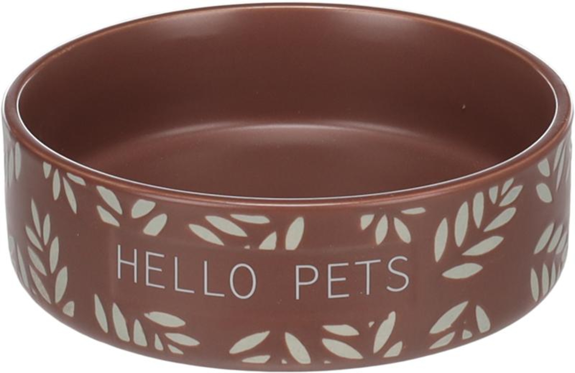 Flamingo Feeding and drinking bowl Rabbit Leafs Round Brown