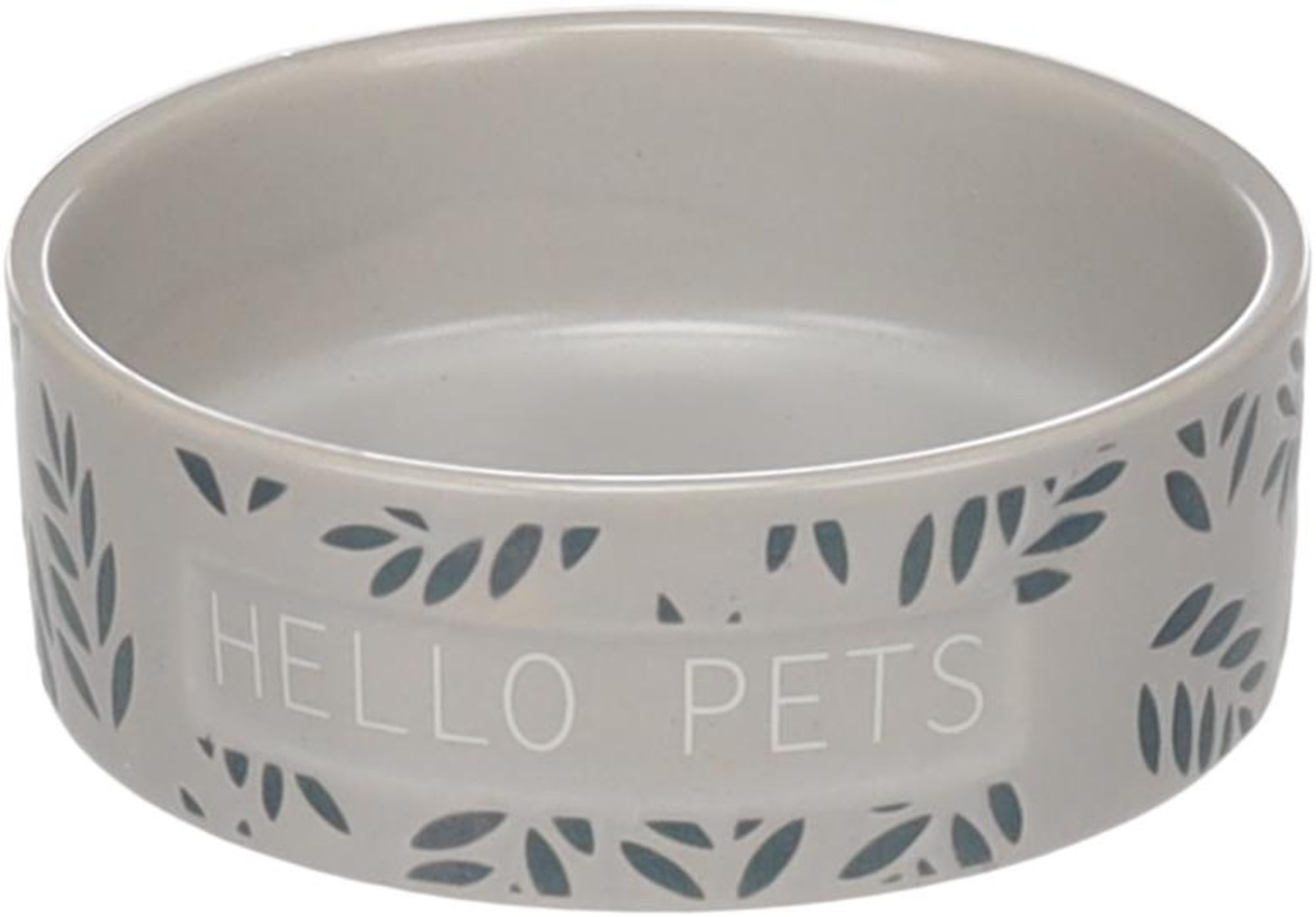 Flamingo Feeding and drinking bowl Hamster Leafs Round Grey
