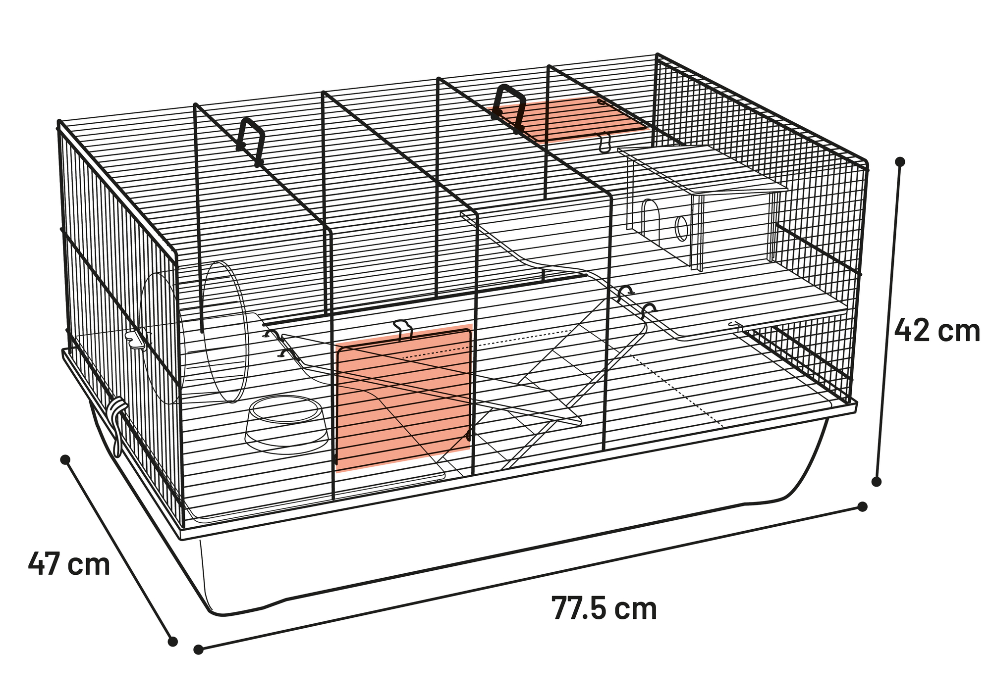 Flamingo Hamster cage Chipper Black