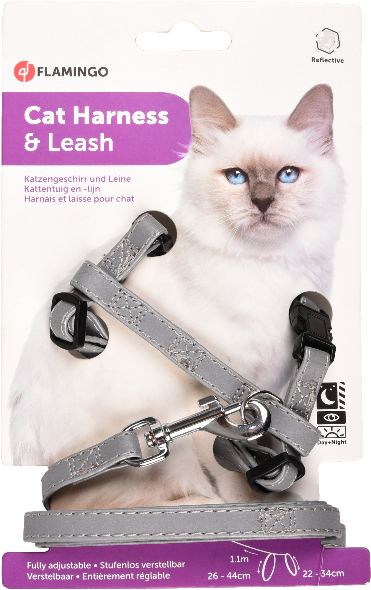 Flamingo Harness with leash Grey