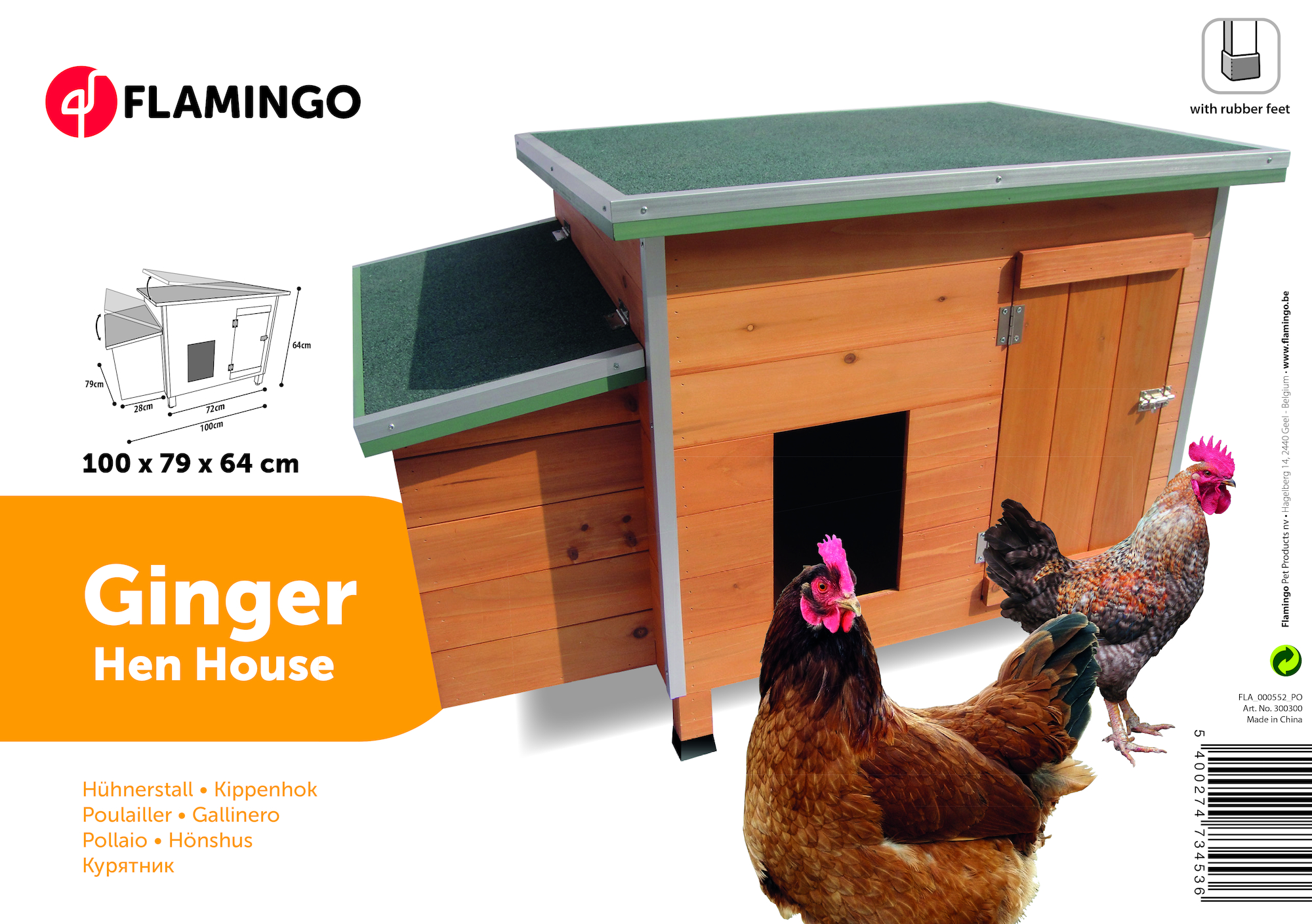 Flamingo Kippenhok Ginger Classic Bruin