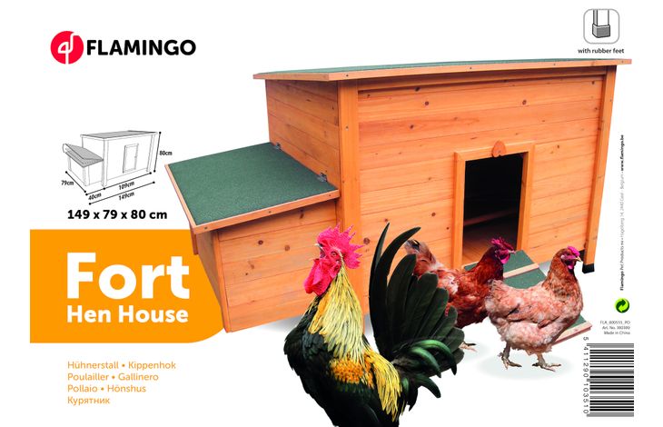 Flamingo Kippenhok Fort Classic Bruin