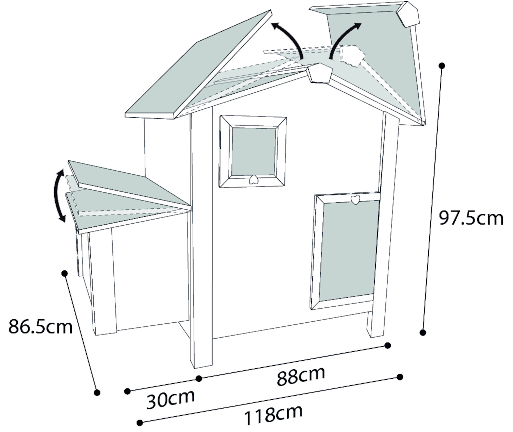 Flamingo Kippenhok Happy Hen Cottage Grijs