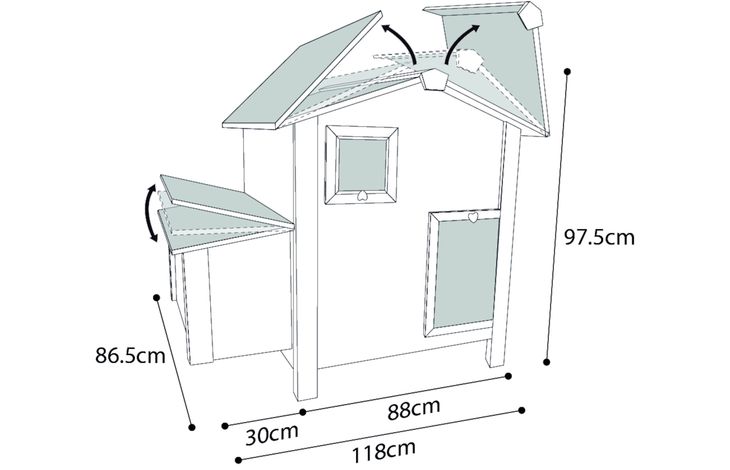 Flamingo Kippenhok Happy Hen Cottage Grijs