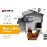 Flamingo Kippenhok Happy Hen Cottage Grijs