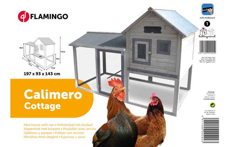 Flamingo Kippenhok Calimero Cottage Grijs