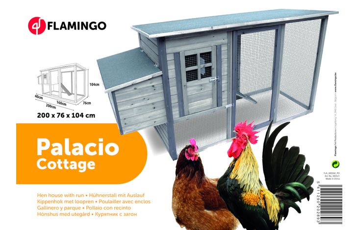 Flamingo Casetta per galline Palacio Cottage Grigio