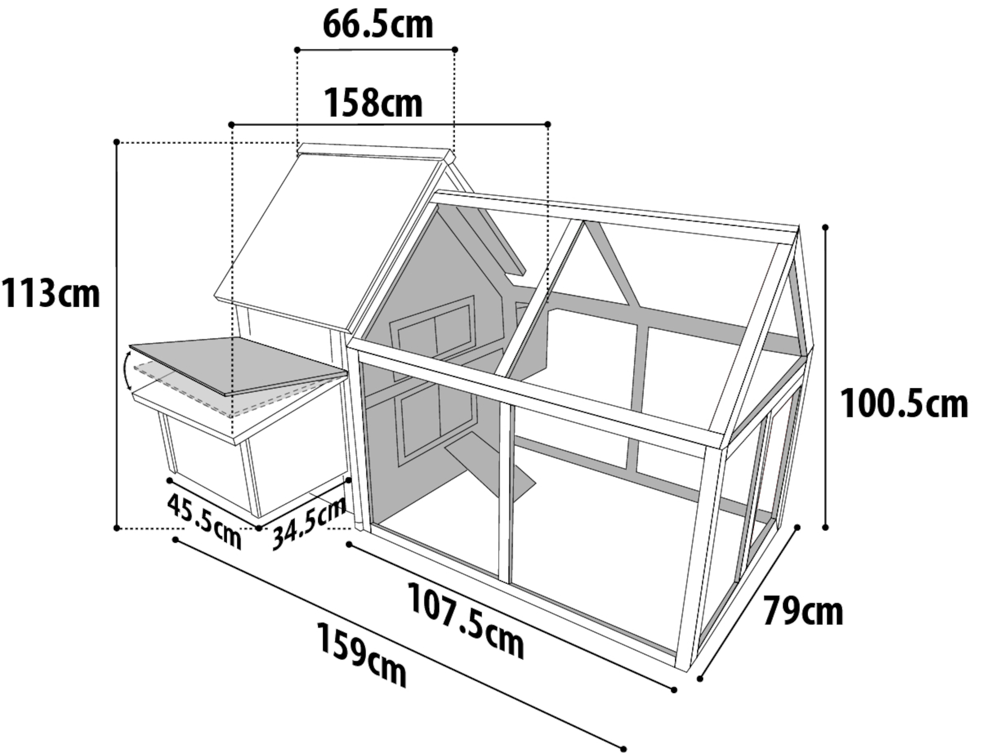 Flamingo Chicken house Castle Cottage Grey