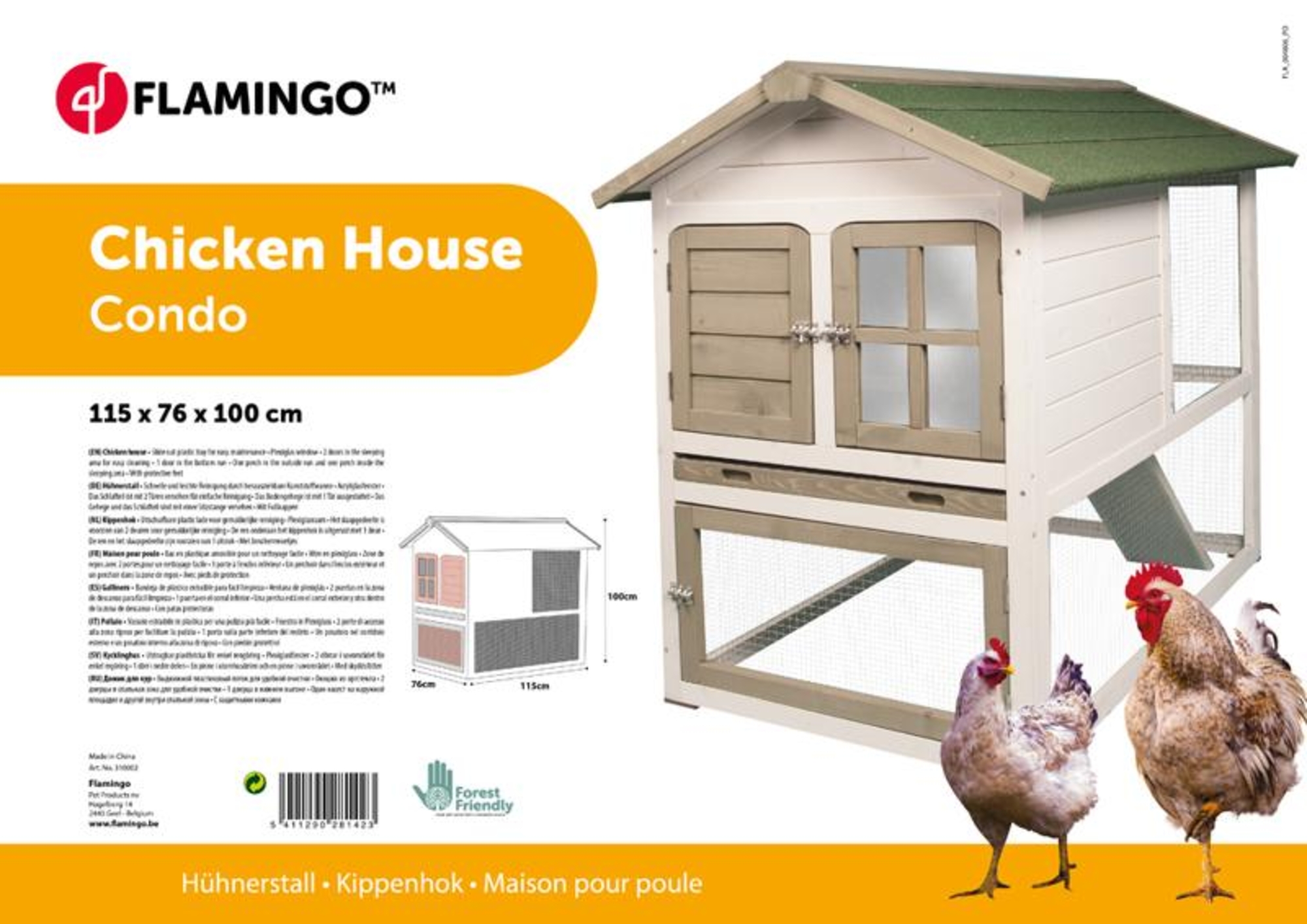 Flamingo Chicken house Condo Scandic White