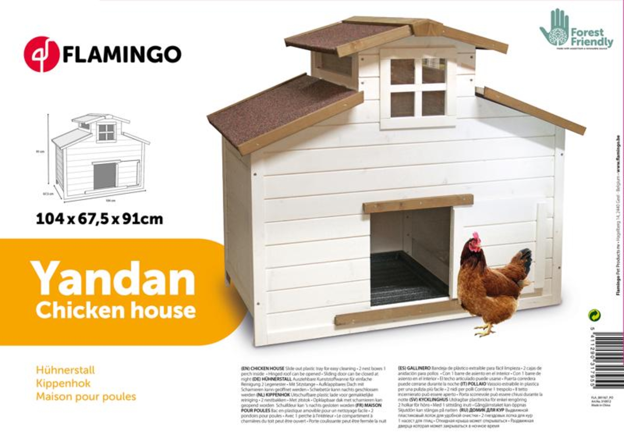 Flamingo Chicken house Yandan Scandic White