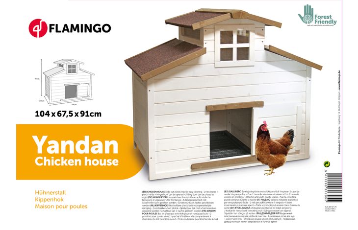 Flamingo Kippenhok Yandan Scandic Wit