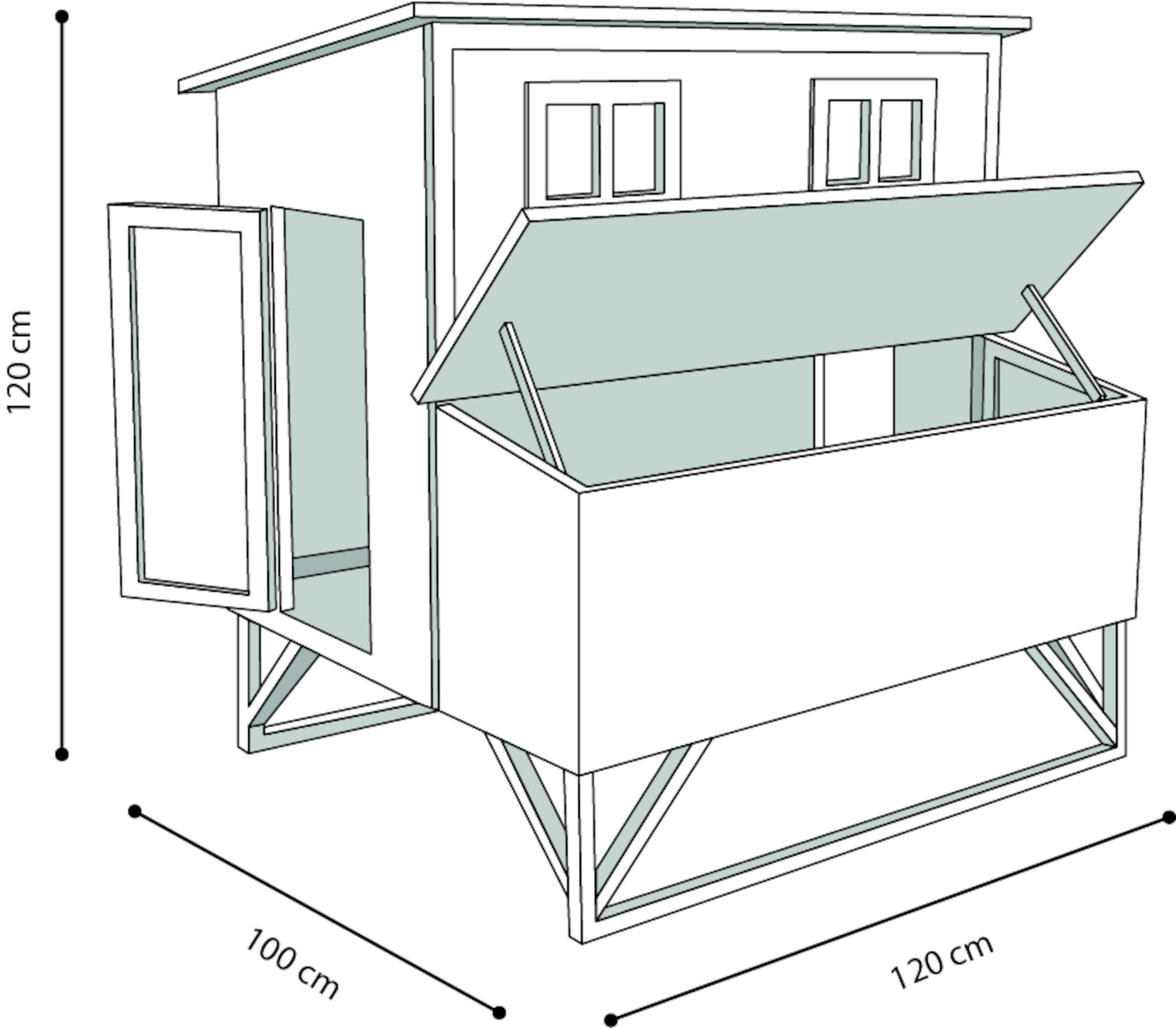 Flamingo Casetta per galline Cosmo Cottage Grigio